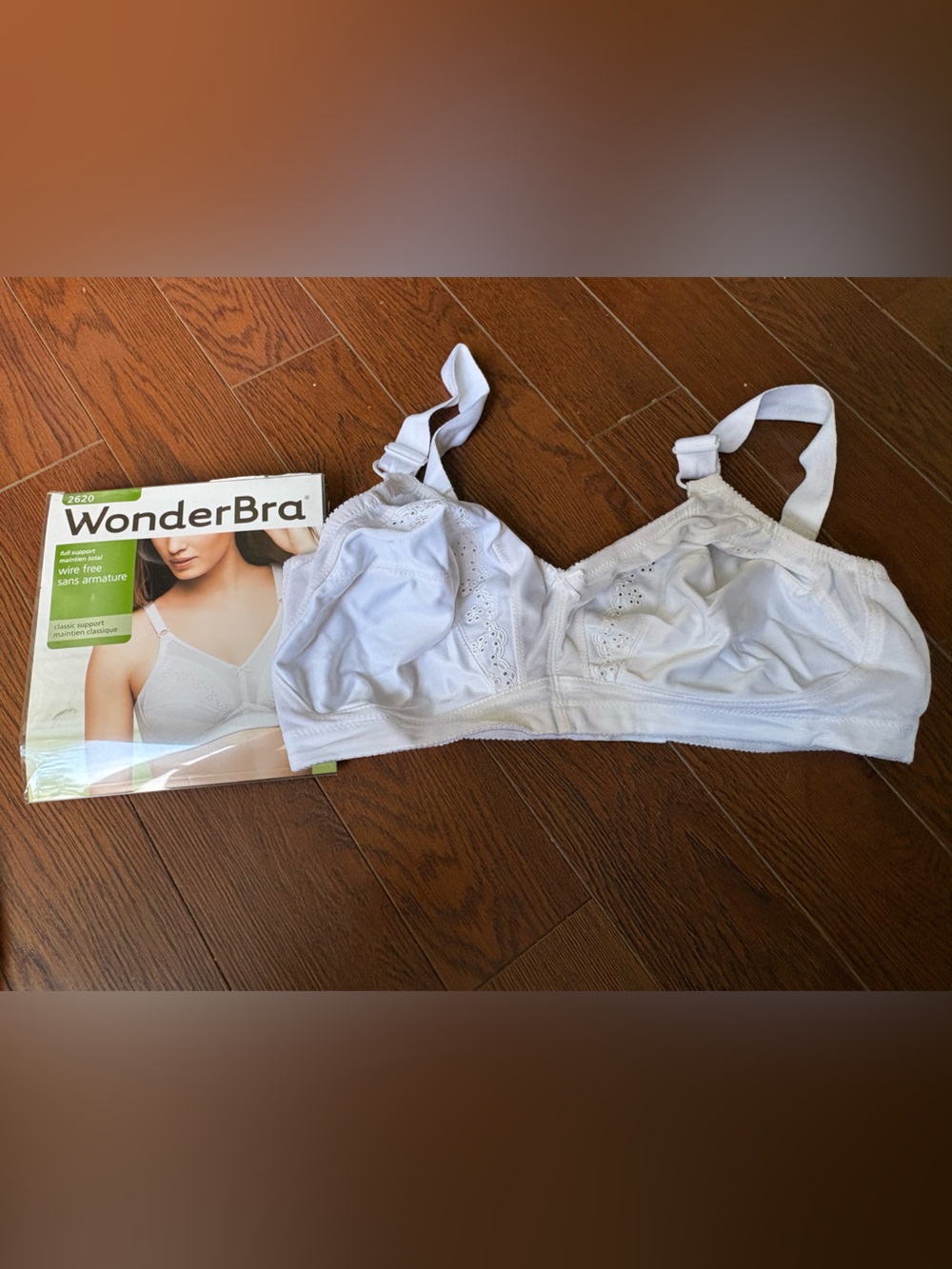 WonderBra 2620 Classic Support Wire Free Bra White 36DD Vintage Style